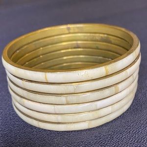 Brass & Ivory Bangle Set